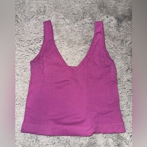 Aura Ribbed Knit Top in Pink